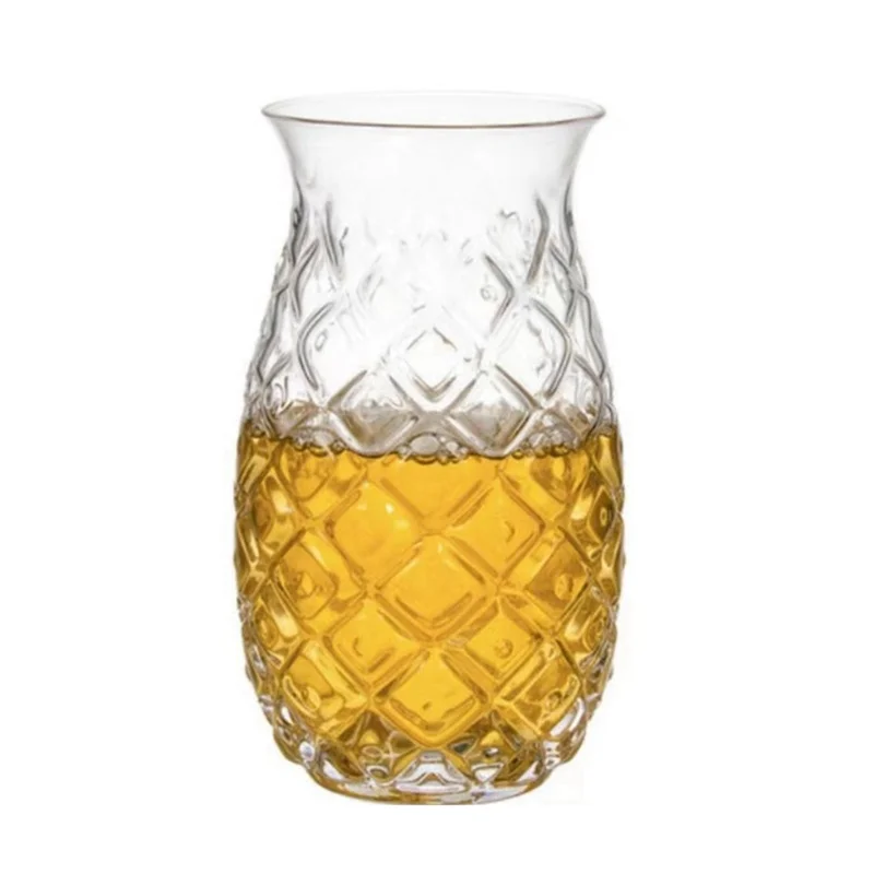 RMWIN-3Pcs Pineapple Cocktail Glasses Embossed Juice Glasses For Cocktails And Drinks